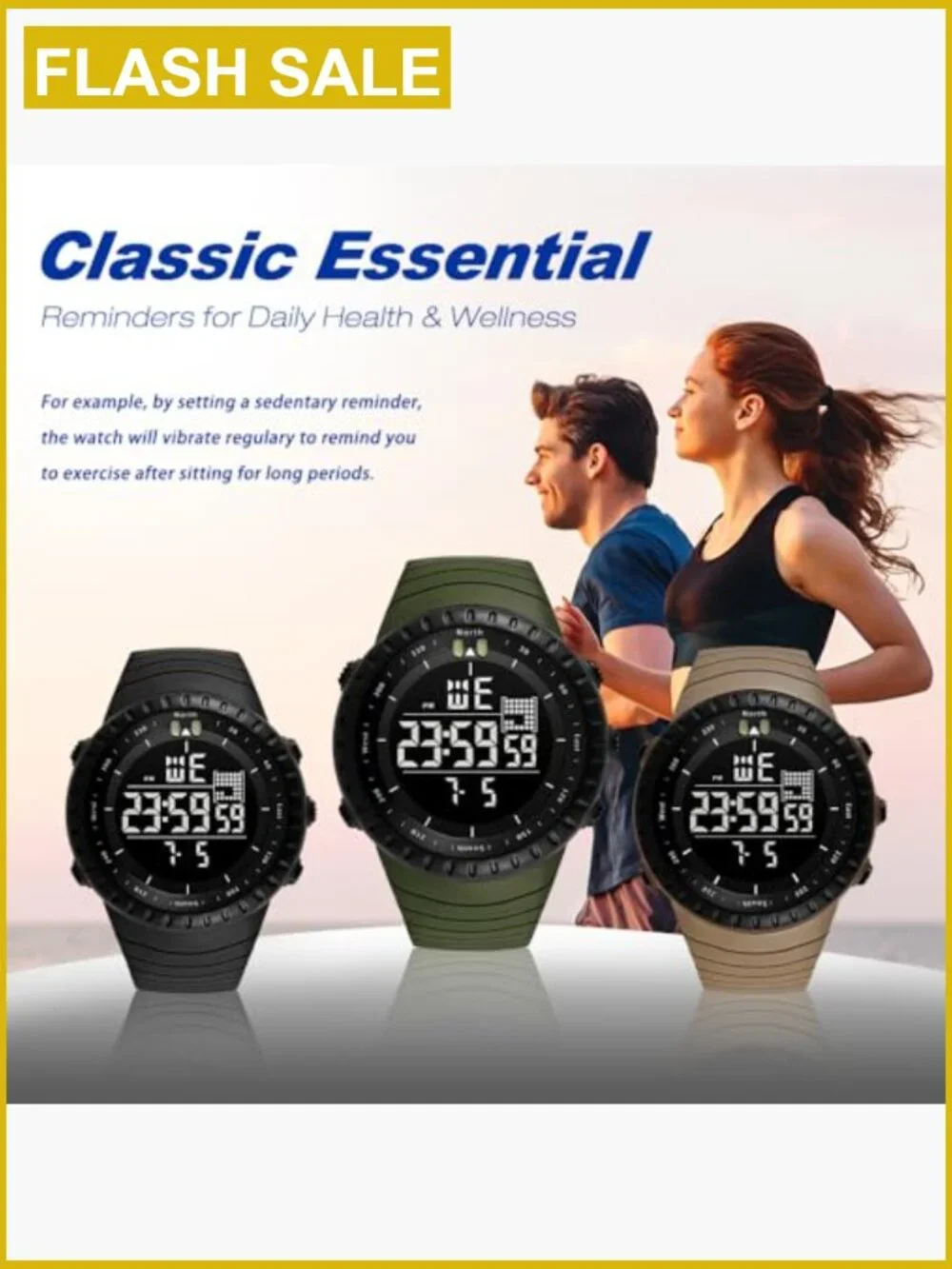 Military Digital Watch Multi-Function LED Alarm Stopwatch Water Resistant Gift